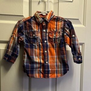 Tommy Hilfiger Kids Checkered Shirt - Orange and Blue
